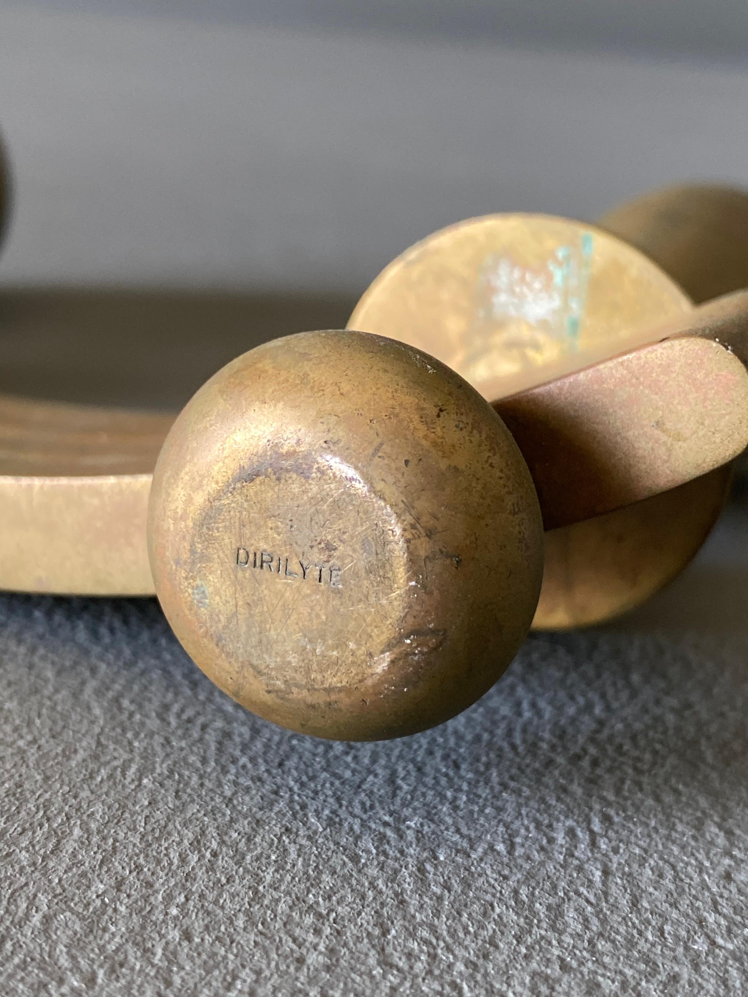 Dirilyte Solid Brass Candle Holders, circa 1955 In Good Condition In Costa Mesa, CA