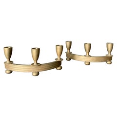 Dirilyte Solid Brass Candle Holders, circa 1955