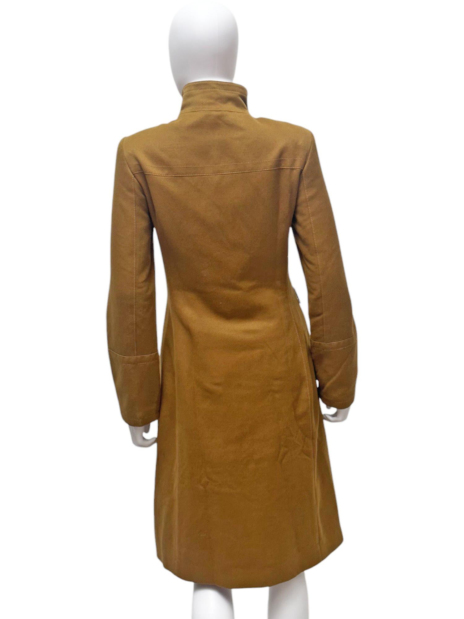 Dirk Bikkembergs F/W 2004 Zipped Brown Cotton Coat in vendita 1