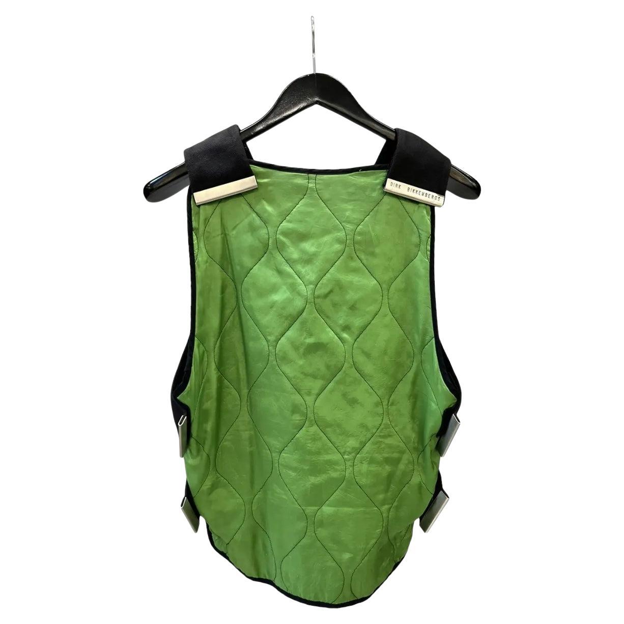 Dirk Bikkembergs Hommes 1993 Quilted Hybrid Buckle Vest For Sale