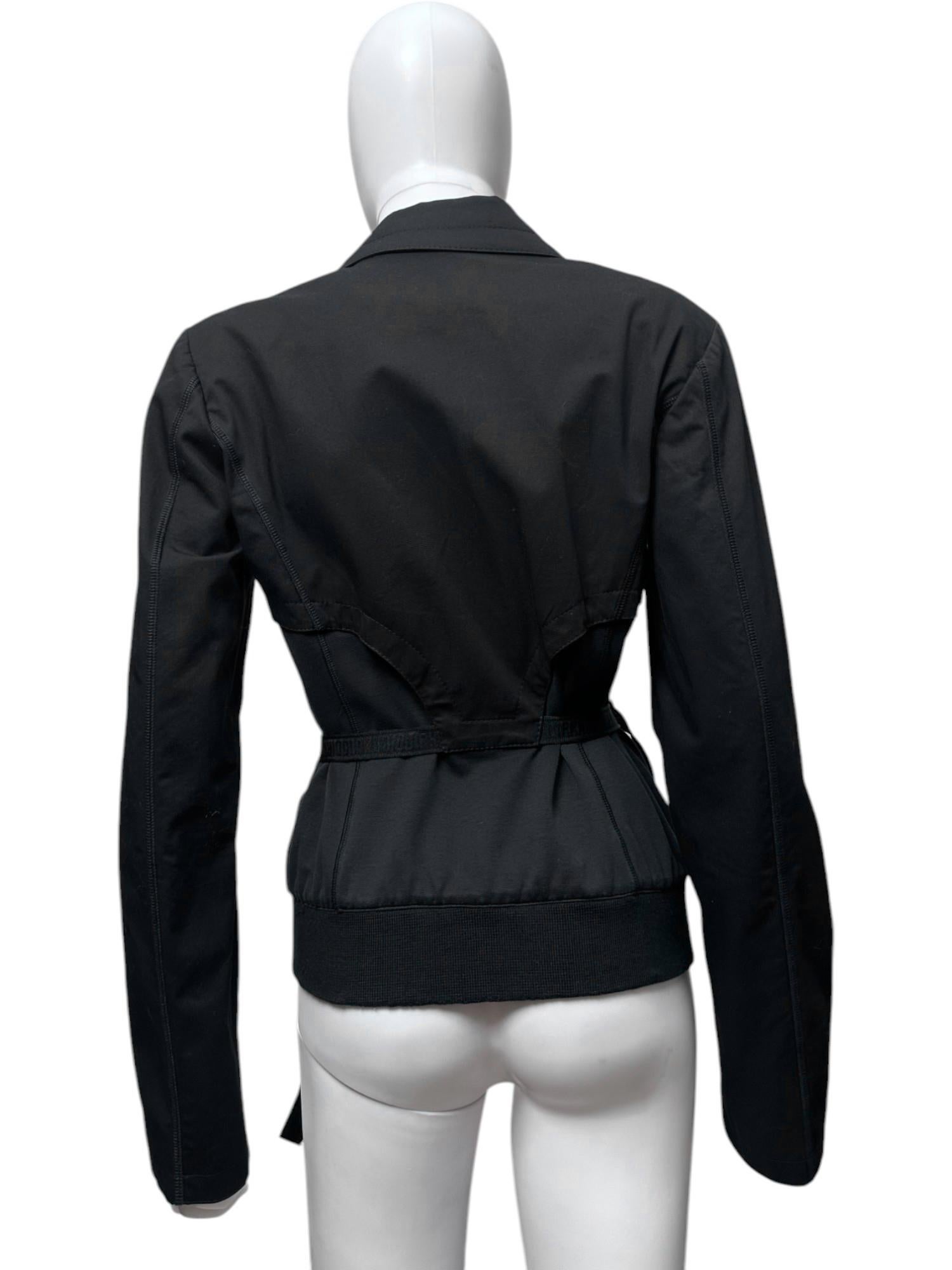 Dirk Bikkembergs S/S 2005 Schwarzer Utility Bondage Blazer im Zustand „Hervorragend“ im Angebot in Caserta, IT