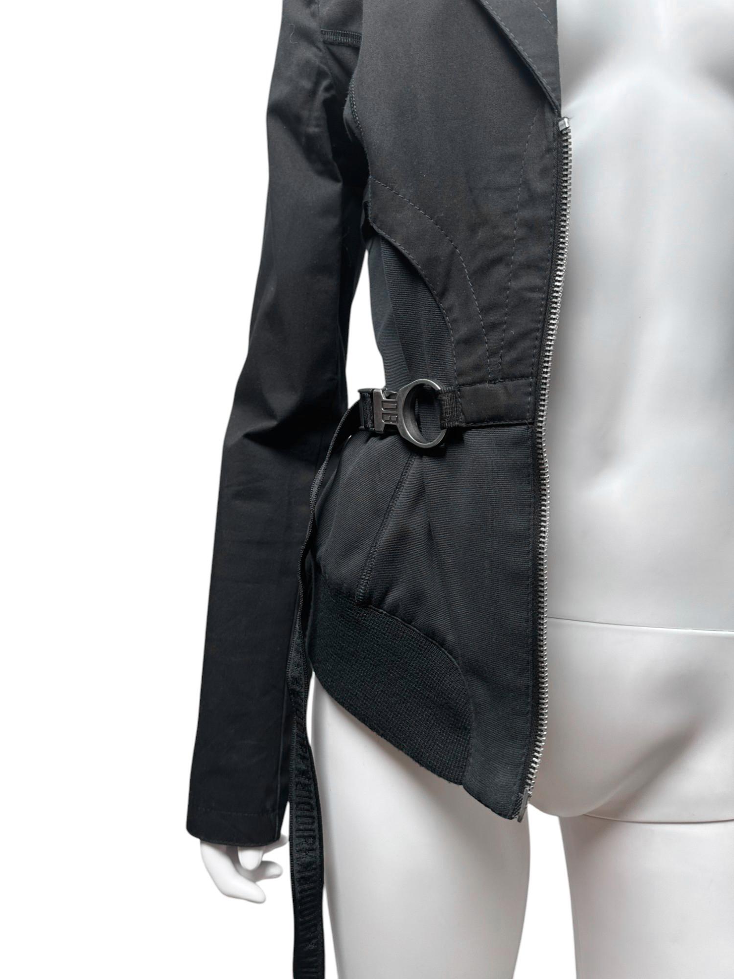 Dirk Bikkembergs S/S 2005 Schwarzer Utility Bondage Blazer im Angebot 2