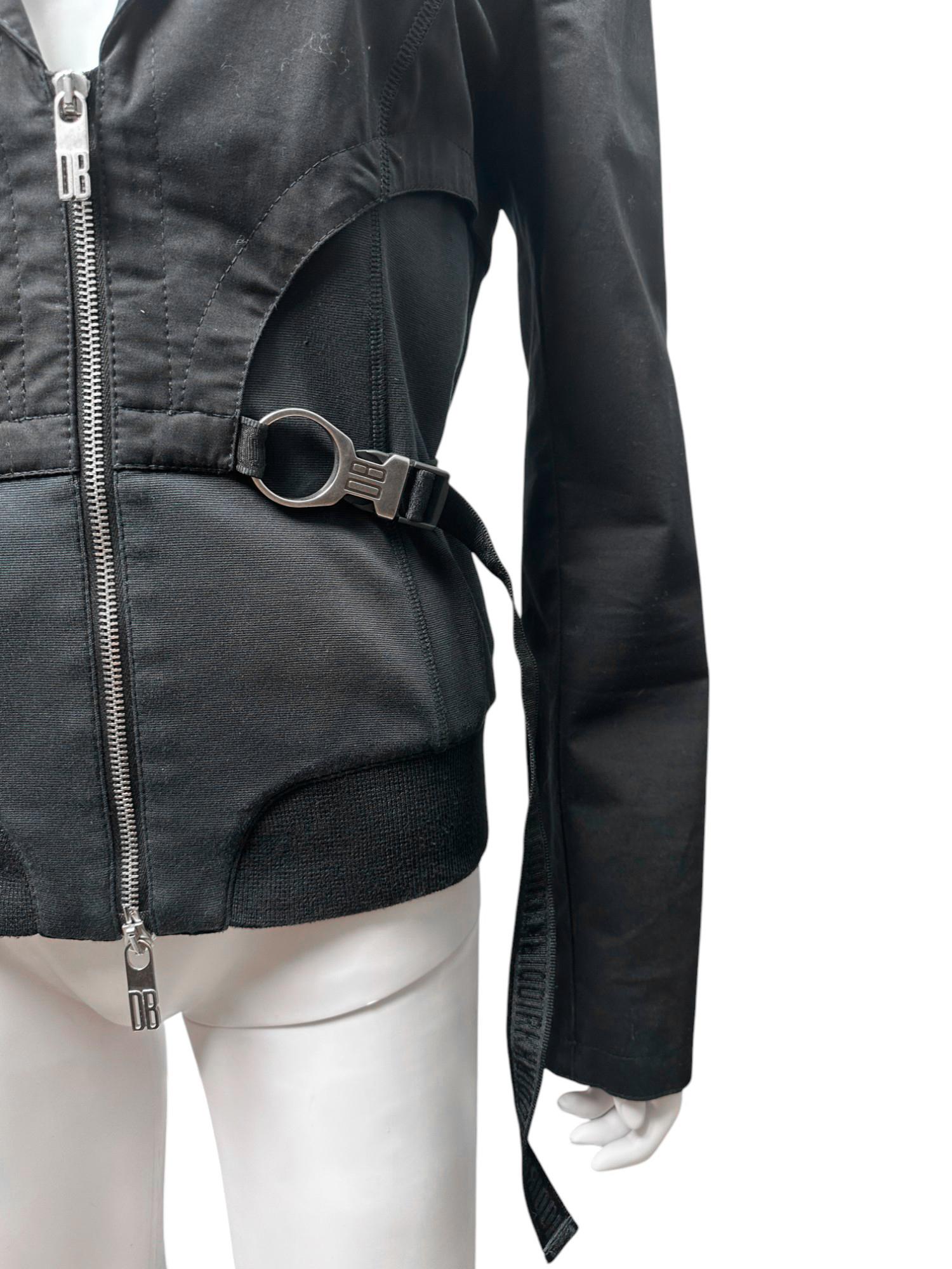 Dirk Bikkembergs S/S 2005 Schwarzer Utility Bondage Blazer im Angebot 4