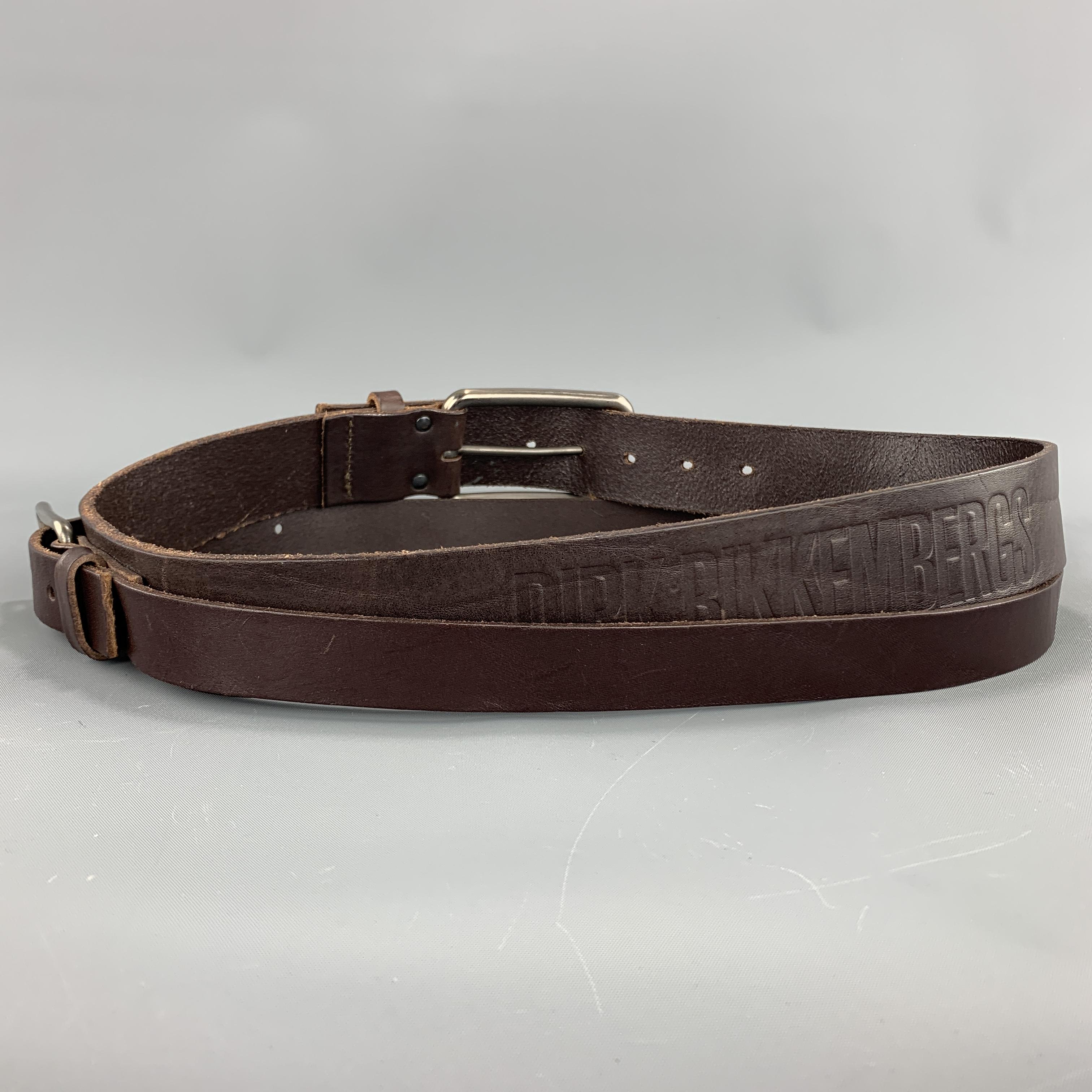 DIRK BIKKEMBERGS Size 32 Brown Leather Double Strap Layered Belt In Excellent Condition In San Francisco, CA