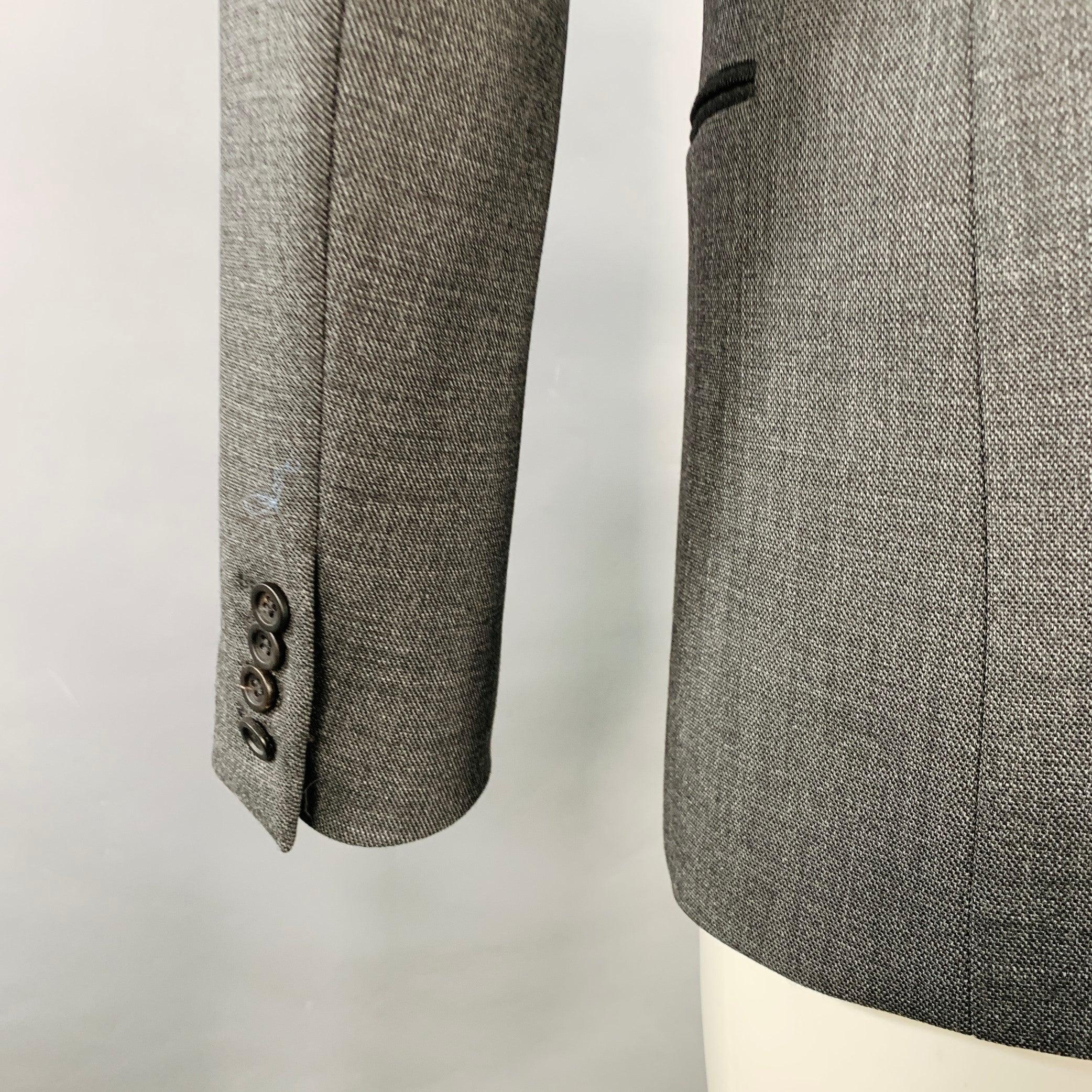 DIRK BIKKEMBERGS Size 36 Grey Black Polyester Wool Peak Lapel Sport Coat For Sale 1