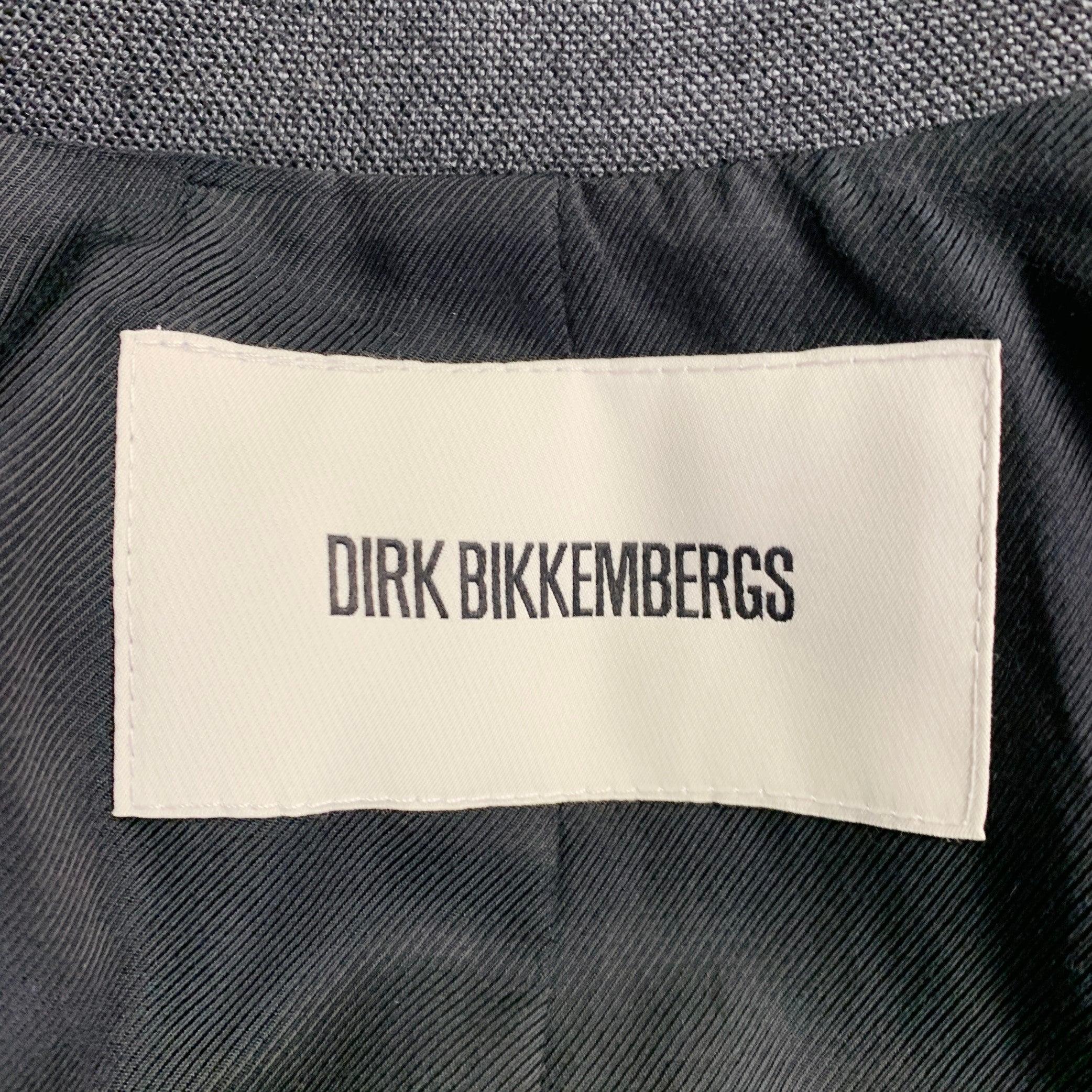 DIRK BIKKEMBERGS Size 36 Grey Black Polyester Wool Peak Lapel Sport Coat For Sale 3