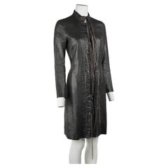 Dirk Bikkembergs Frühjahr/Sommer 2003 Leinenmantel mit Schnürung Kleid IT40