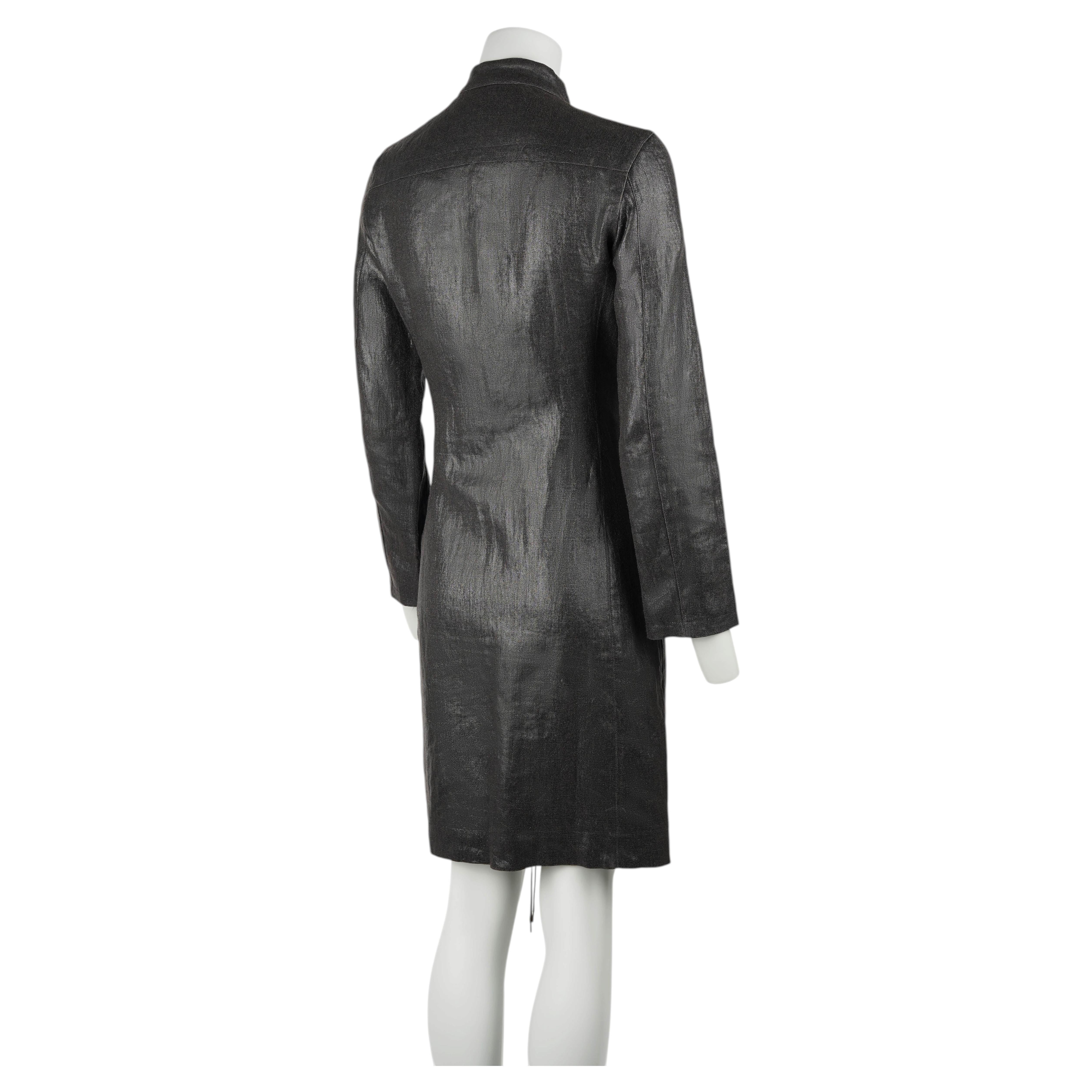 Dirk Bikkembergs Spring/Summer 2003 Lace-Up Linen Coat Dress IT40