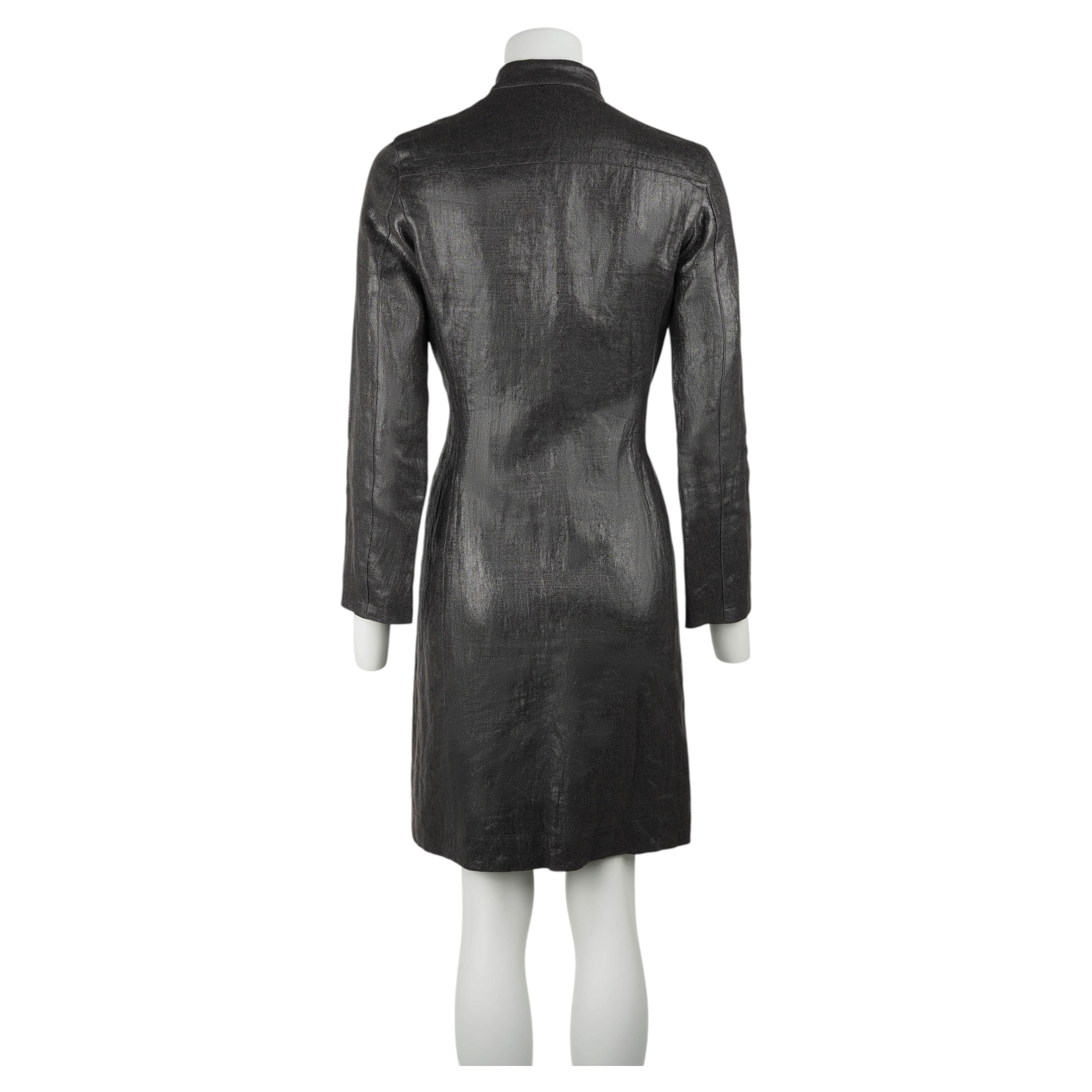 Dirk Bikkembergs Spring/Summer 2003 Lace-Up Linen Coat Dress IT40