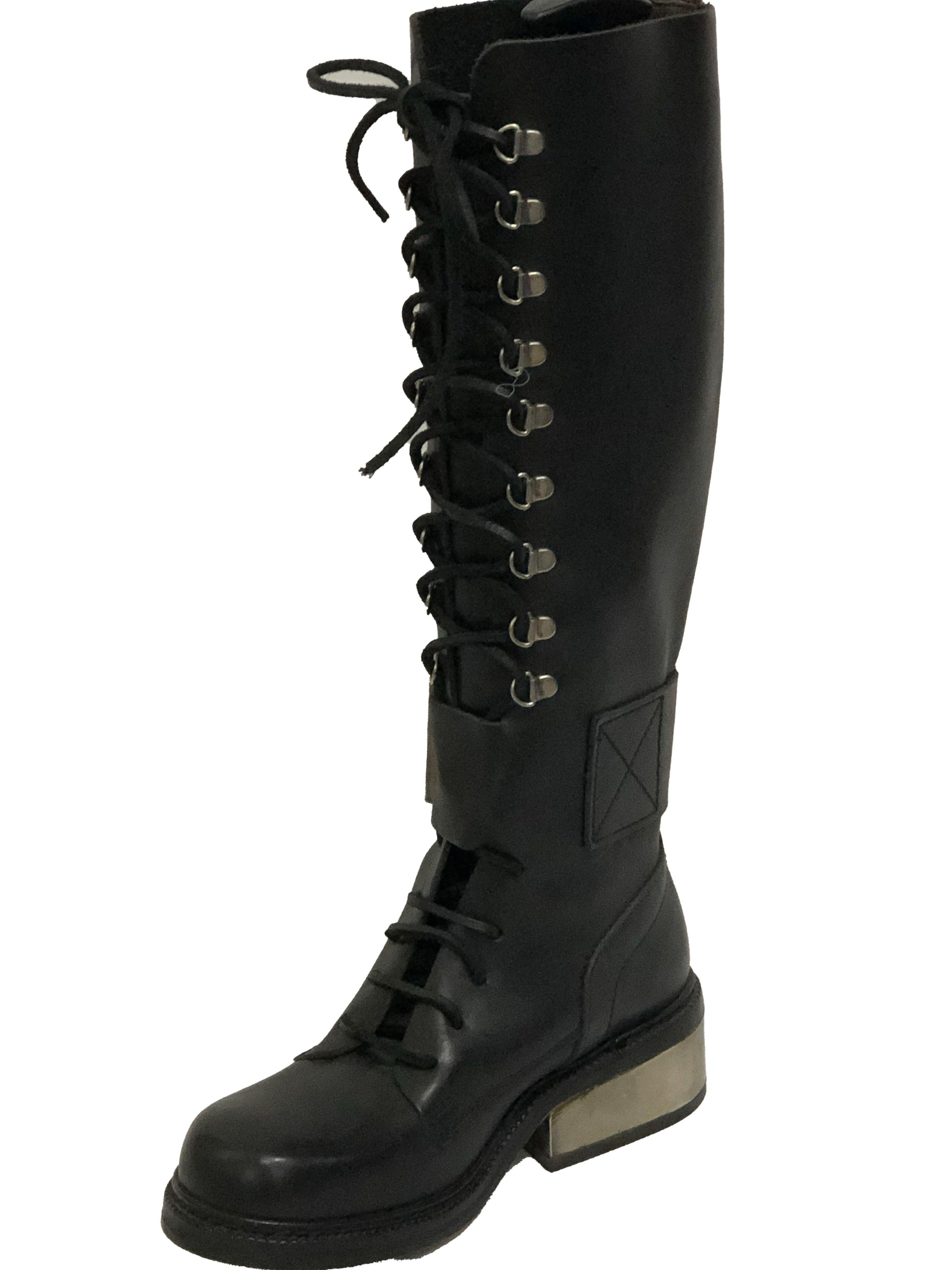 Dirk Bikkembergs Hohe Schnürstiefel mit Schnalle, 1990er Jahre im Angebot