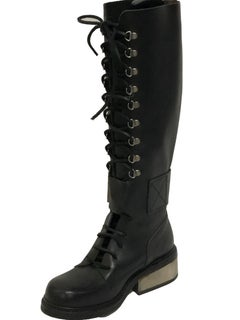 Dirk Bikkembergs Hohe Schnürstiefel mit Schnalle, 1990er Jahre