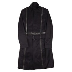 Dirk Bikkembergs Vintage Men's Black Wool Blend Coat IT46 Medium
