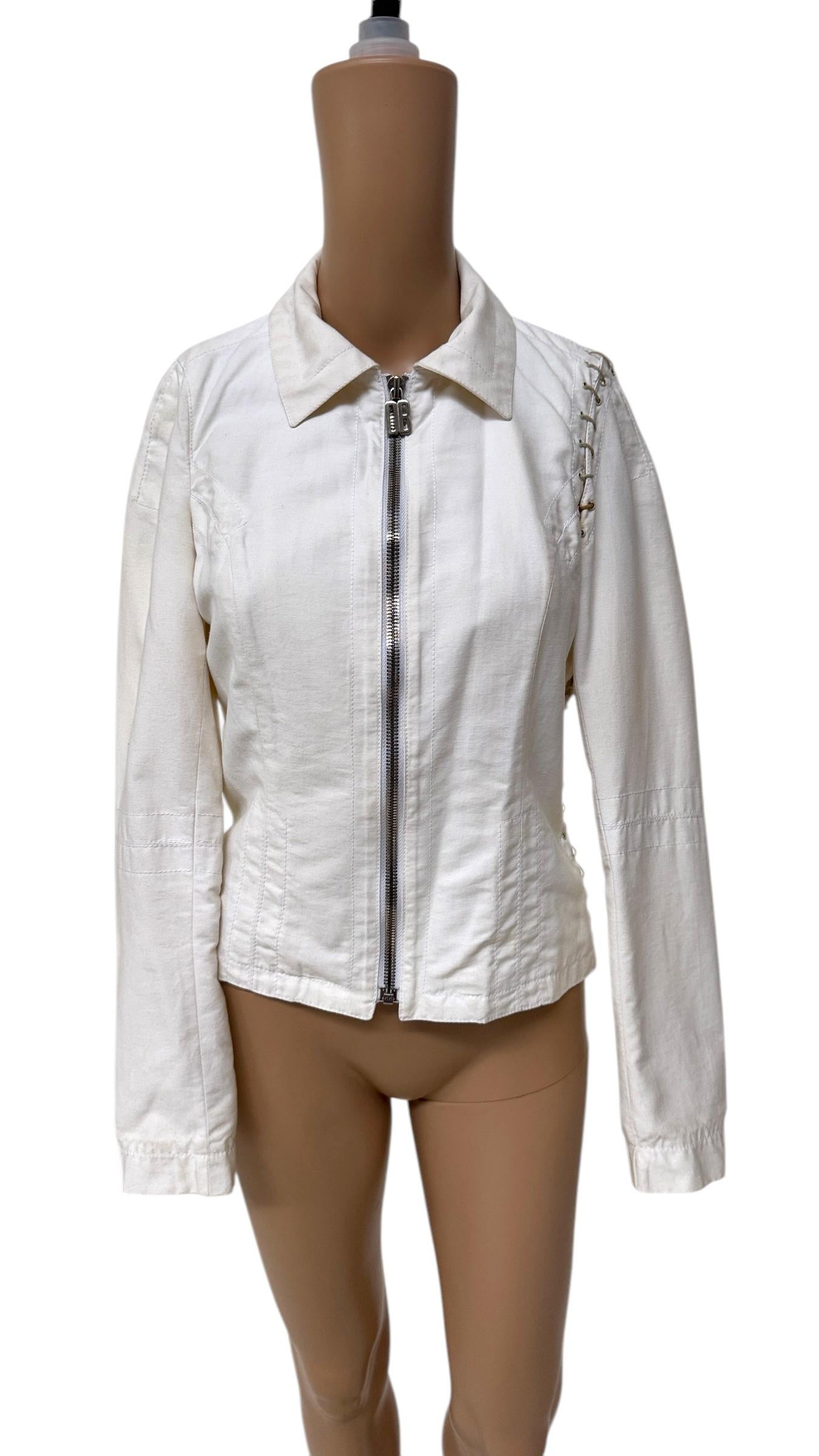Dirk Bikkembergs Vintage White Cotton Jacket - Pas de droits d'importation ! Nous payons pour cela. en vente 5