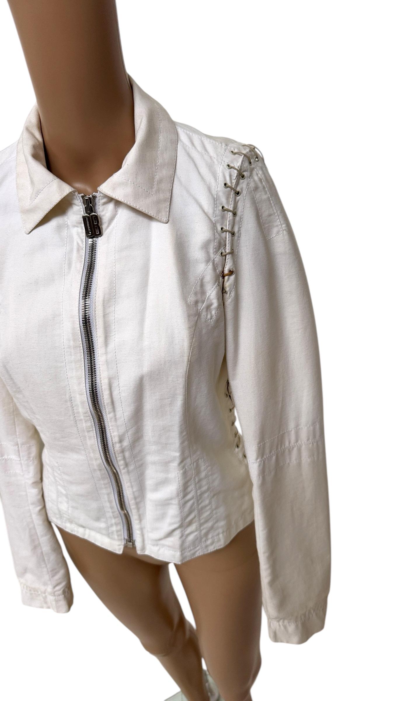 Dirk Bikkembergs Vintage White Cotton Jacket - Pas de droits d'importation ! Nous payons pour cela. en vente 8