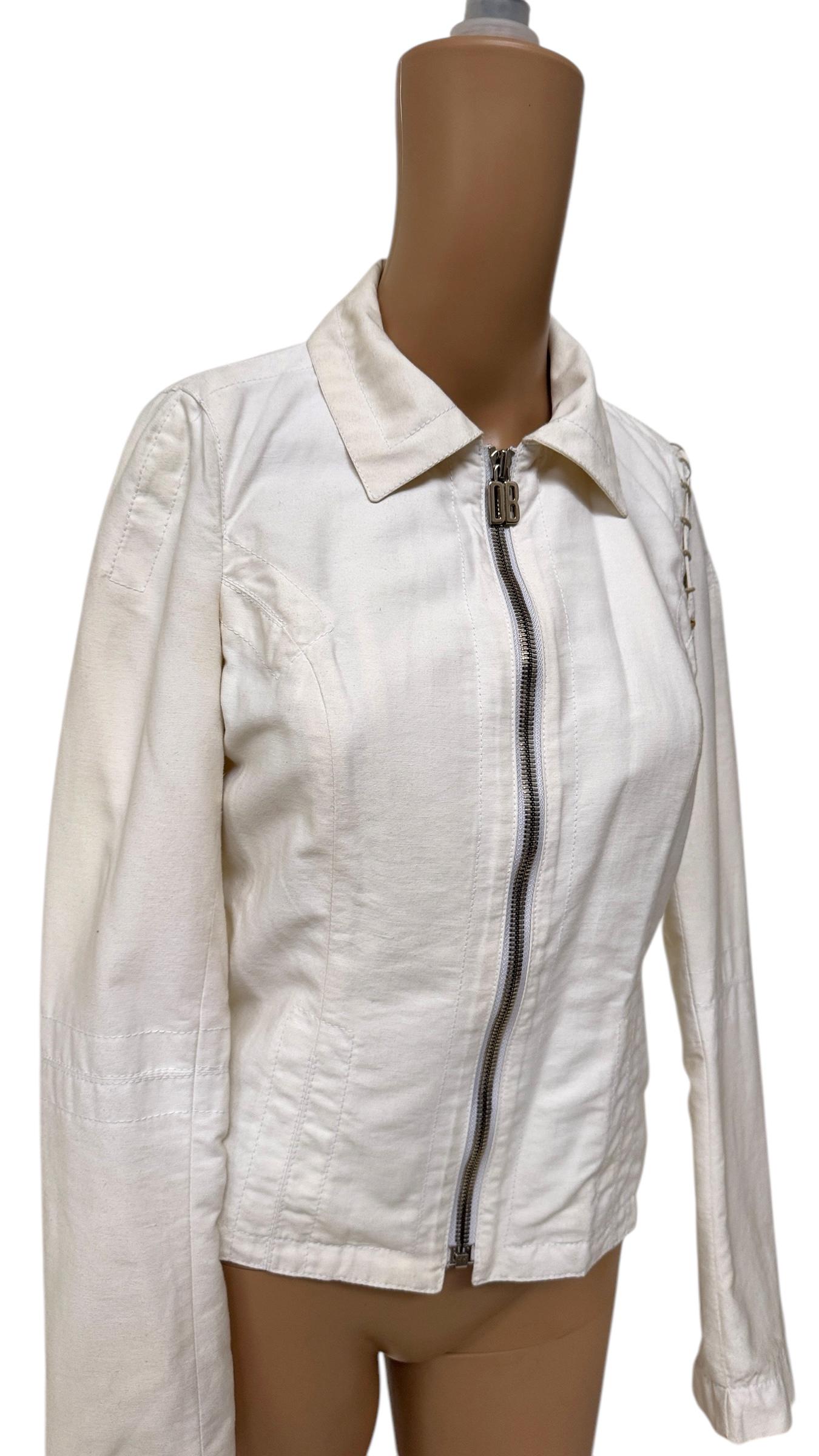 Dirk Bikkembergs Vintage White Cotton Jacket - Pas de droits d'importation ! Nous payons pour cela. en vente 9