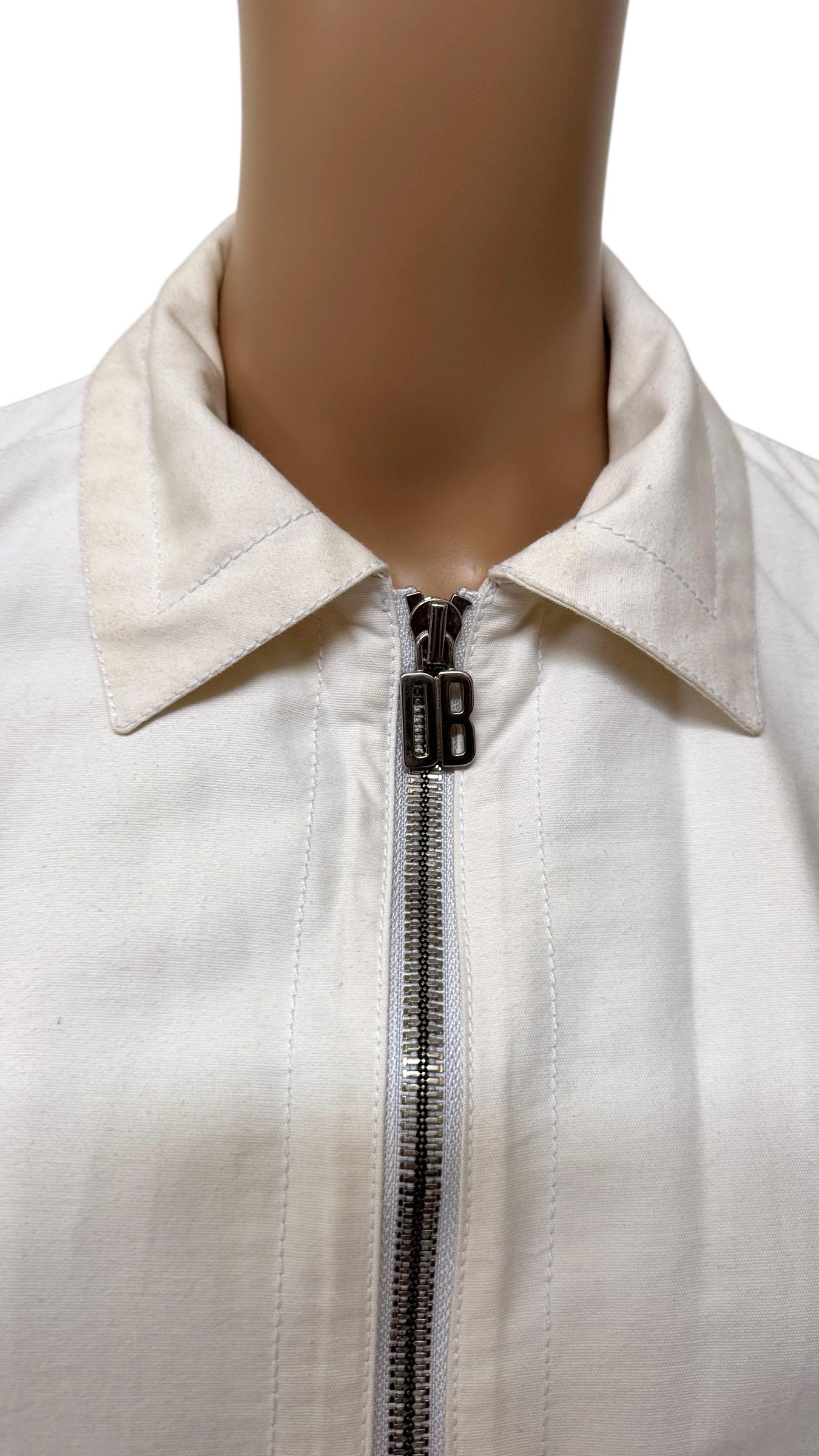 Dirk Bikkembergs Vintage White Cotton Jacket - Pas de droits d'importation ! Nous payons pour cela. en vente 10