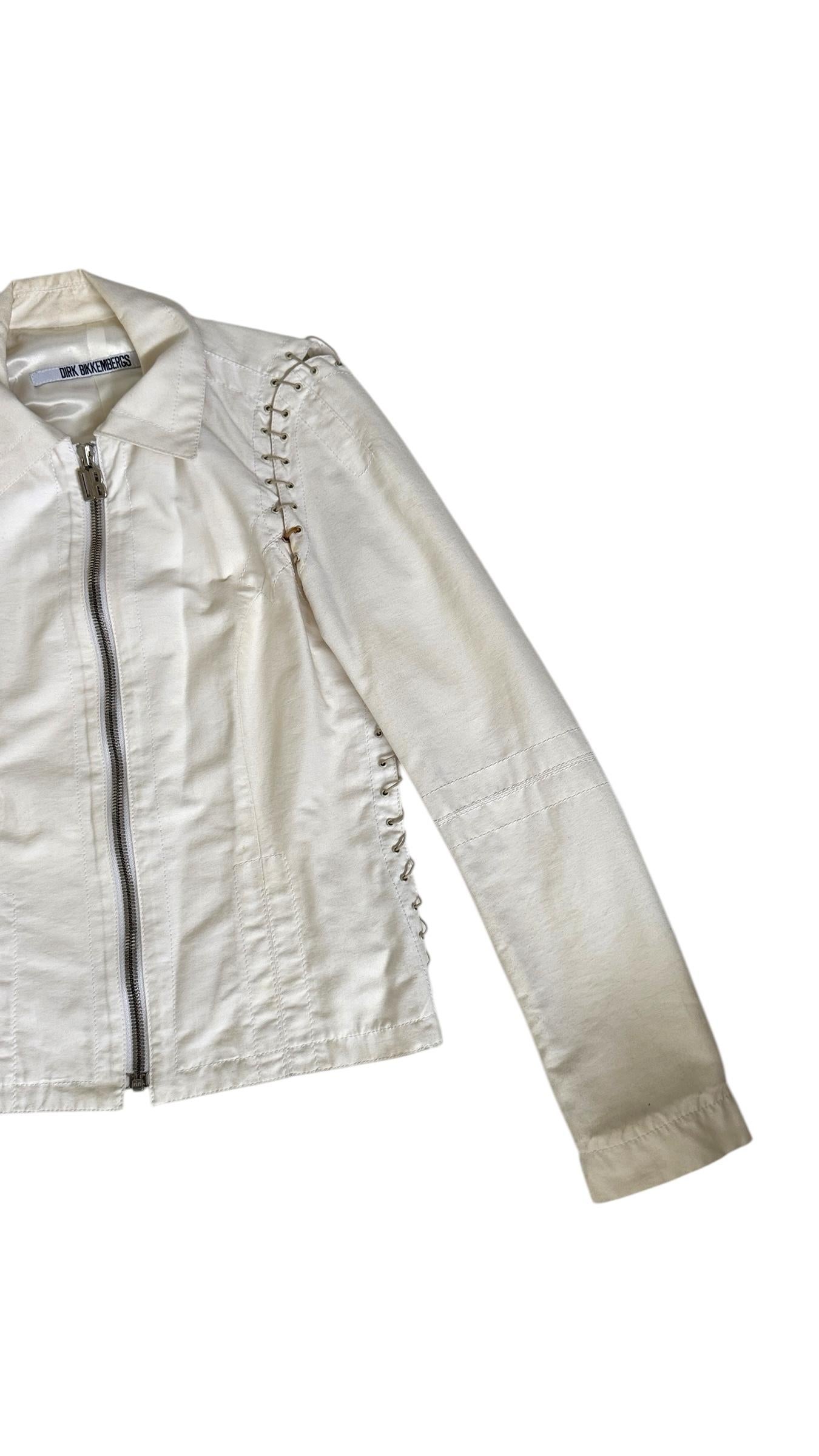 Gray Dirk Bikkembergs Vintage White Cotton Jacket - Pas de droits d'importation ! Nous payons pour cela. en vente