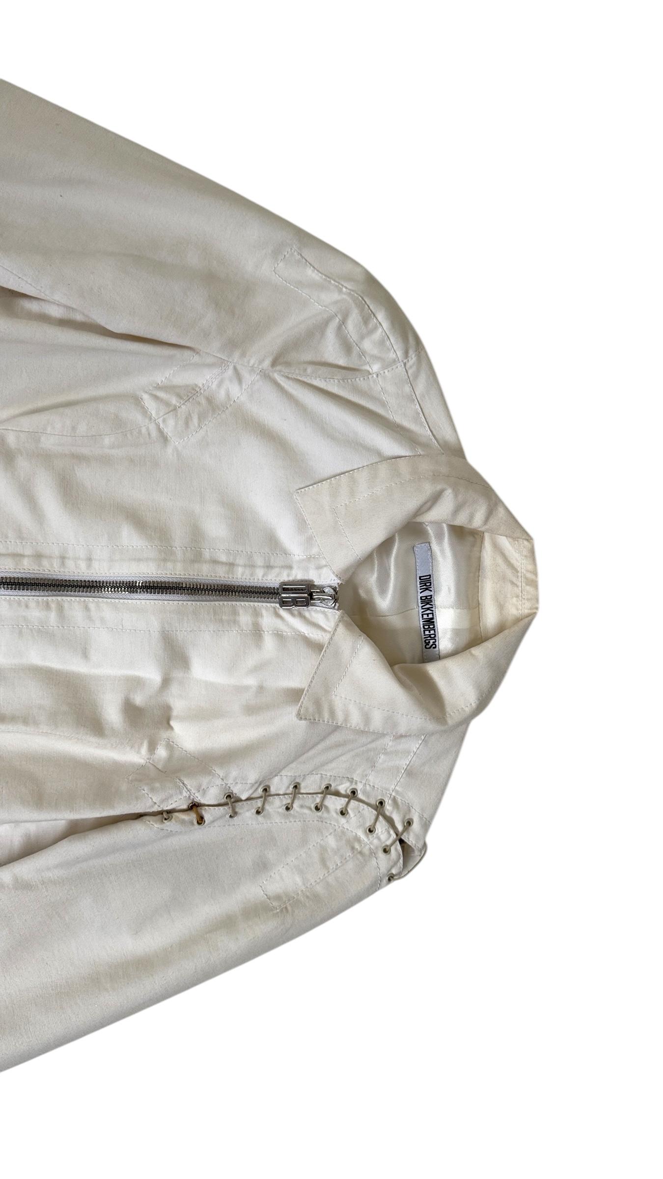 Dirk Bikkembergs Vintage White Cotton Jacket - Pas de droits d'importation ! Nous payons pour cela. Unisexe en vente