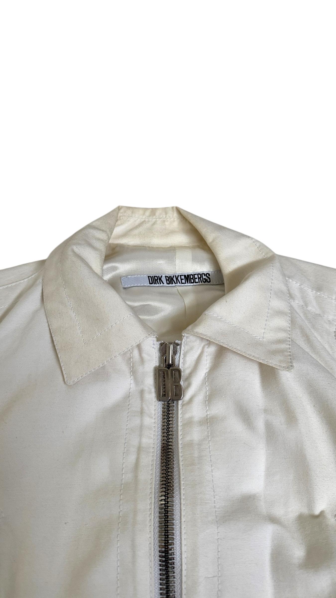 Dirk Bikkembergs Vintage White Cotton Jacket - Pas de droits d'importation ! Nous payons pour cela. en vente 1
