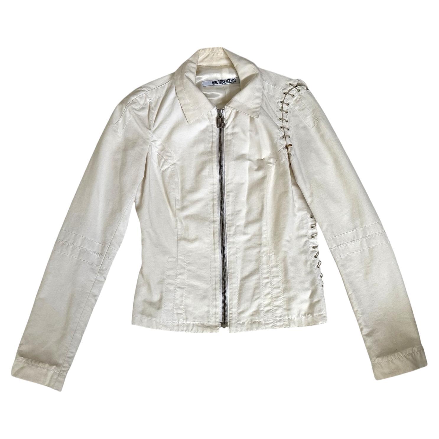 Dirk Bikkembergs Vintage White Cotton Jacket - Pas de droits d'importation ! Nous payons pour cela. en vente