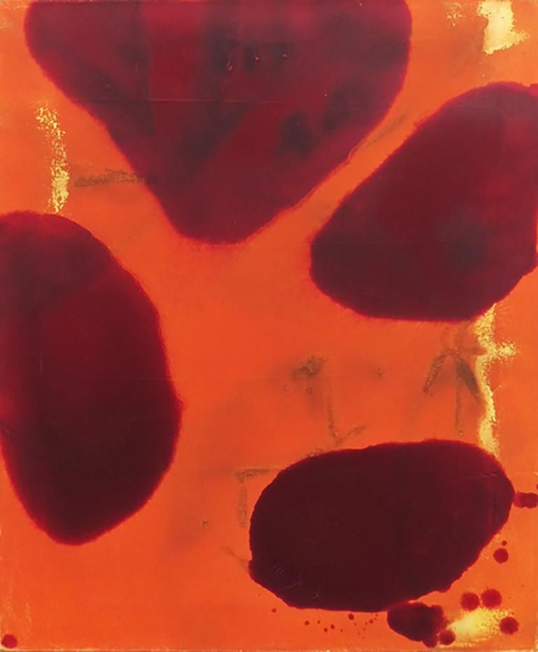 Dirk De Bruycker Abstract Painting - Crimson Pulse I