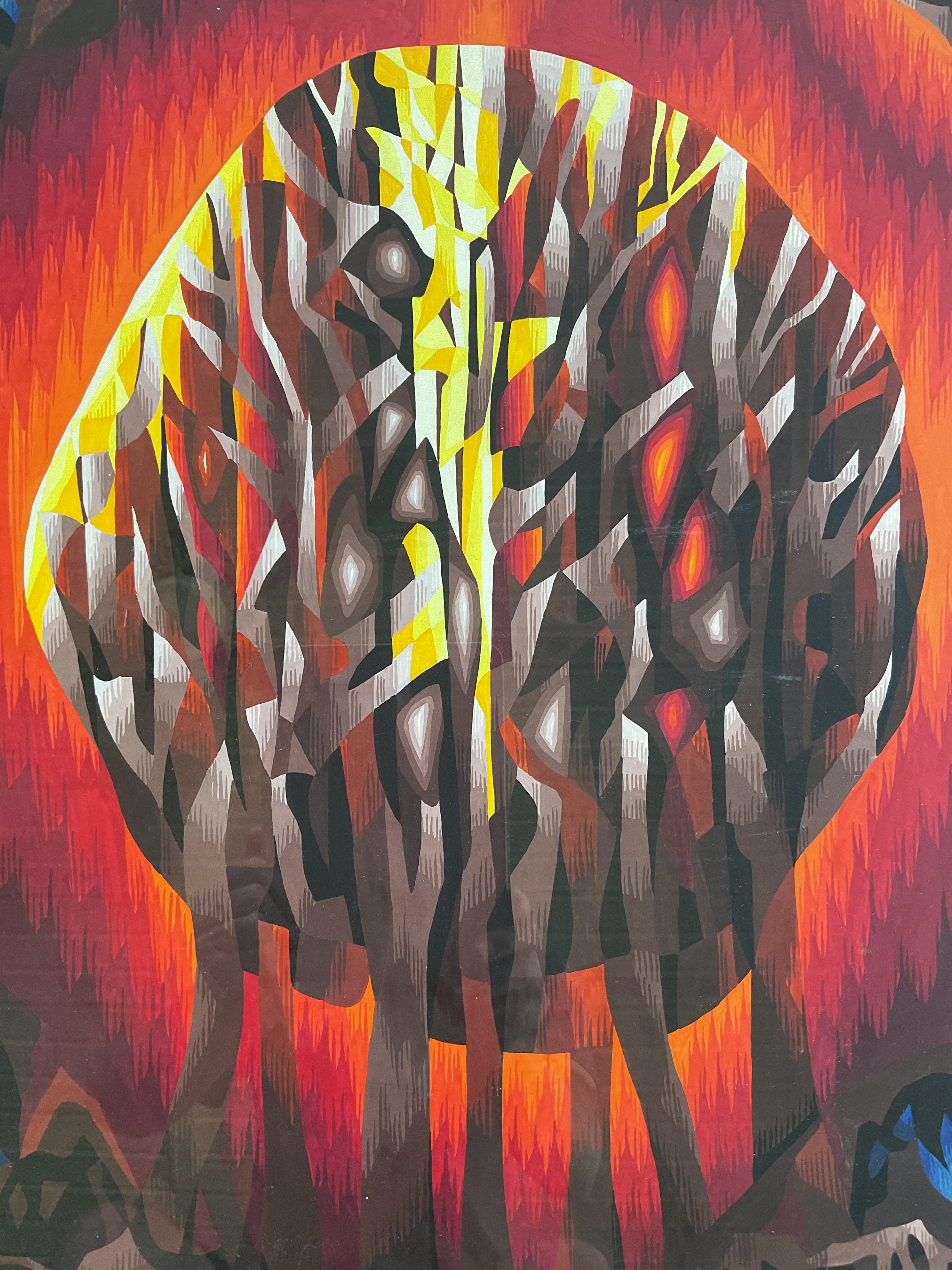 Mid Century Modern Original Tapestry Design for Jean Lurcat, 1973 by Dirk Holger For Sale 2