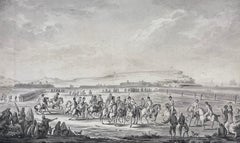 Fine Napoleonic Wars Period Battle Scene Antique Drawing Officers on Horseback
