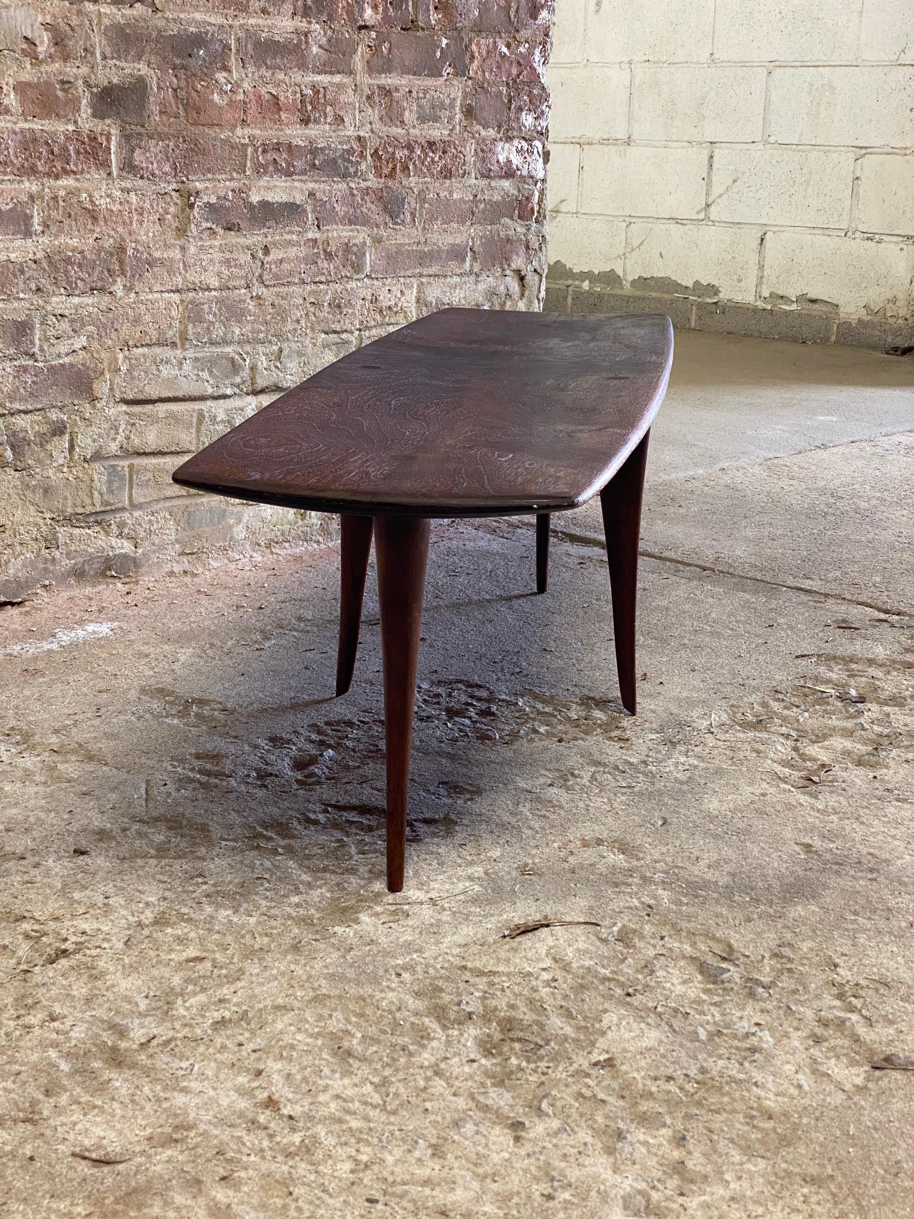 Mid-20th Century Dirk Rosse American Studio Crafts Movement Walnut Coffee Table For Sale