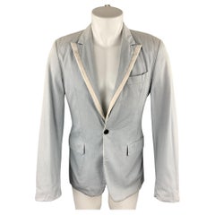 DIRK SCHONBERGER Size 36 Gray Cotton Peak Lapel Sport Coat