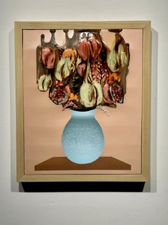 Hand Sculpted Ceramic Sculpture "Painting", Framed, 16 x 13 x 2 inches, Staschke
