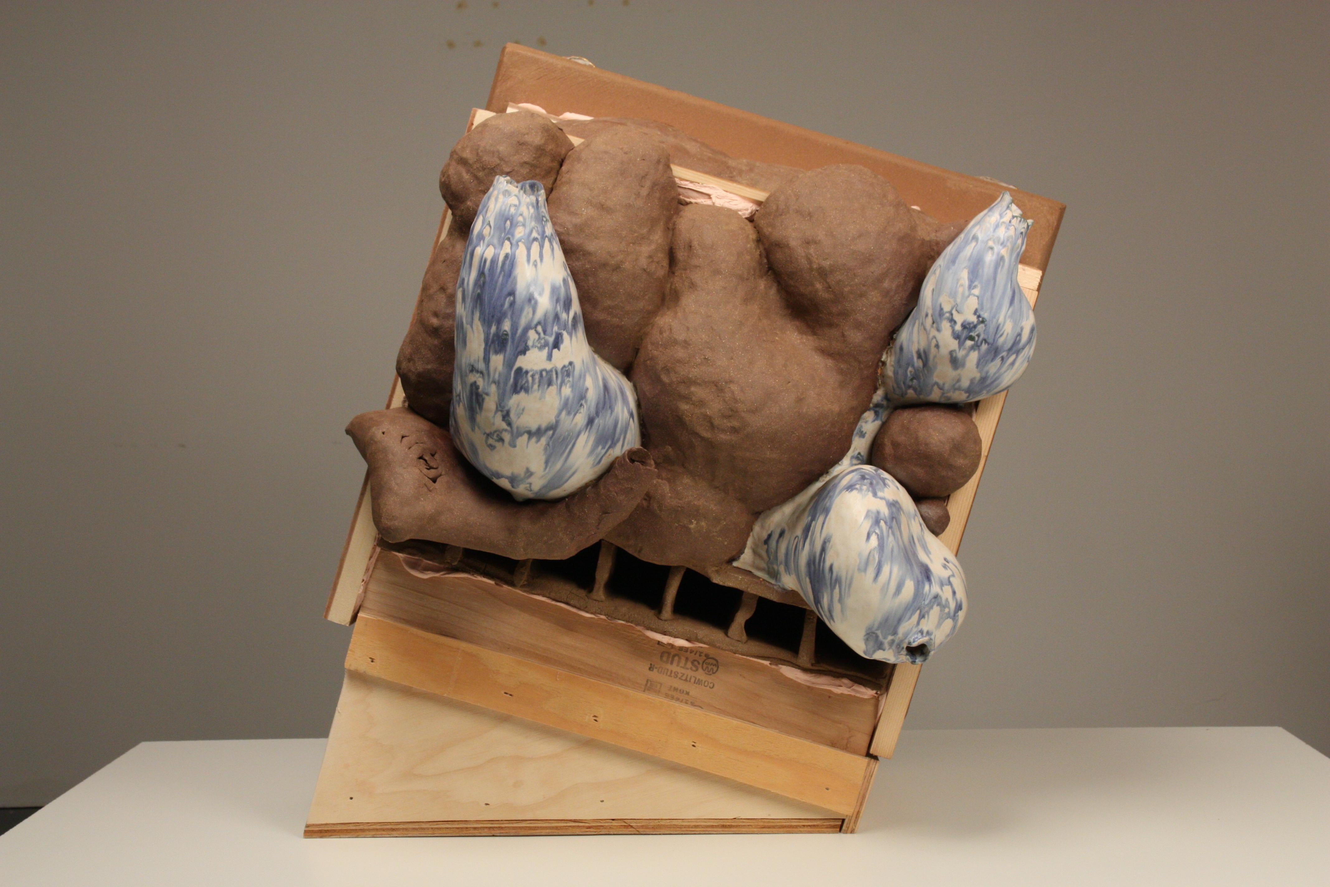 Hand Sculpted Ceramic, Glazed, trompe l'oeil, Beyond A Shadow by Dirk Staschke For Sale 1