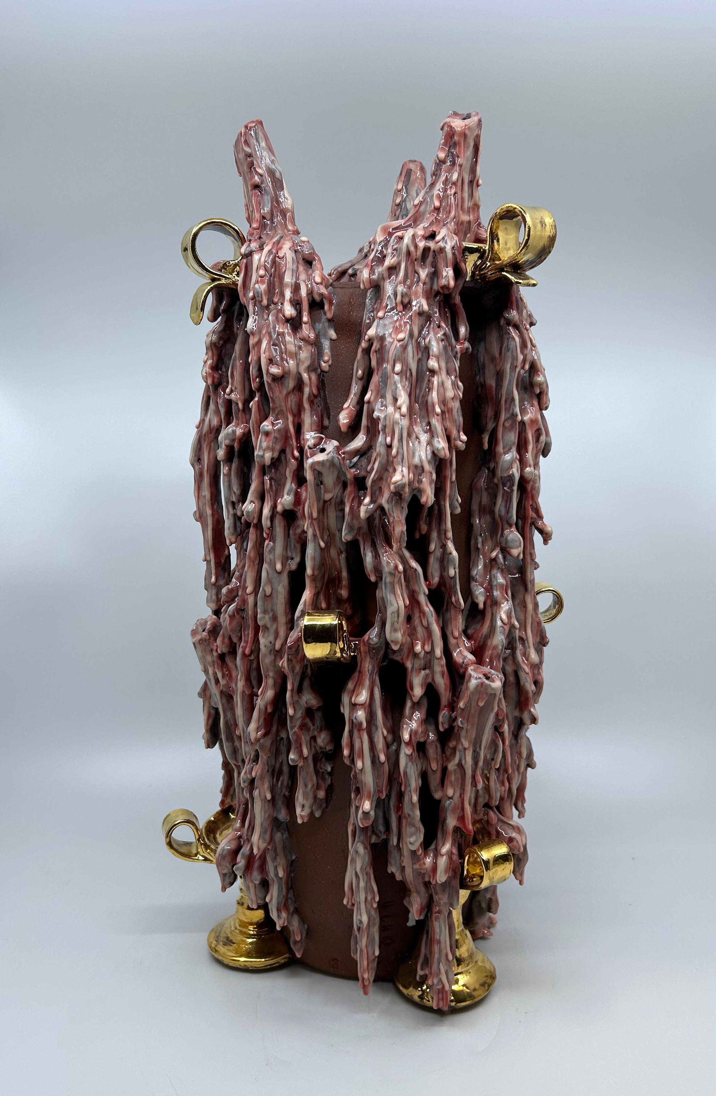 Candle Vase by Dirk Staschke, 2023, Ceramic Trompe l'oeil Sculpture with Glaze For Sale 1
