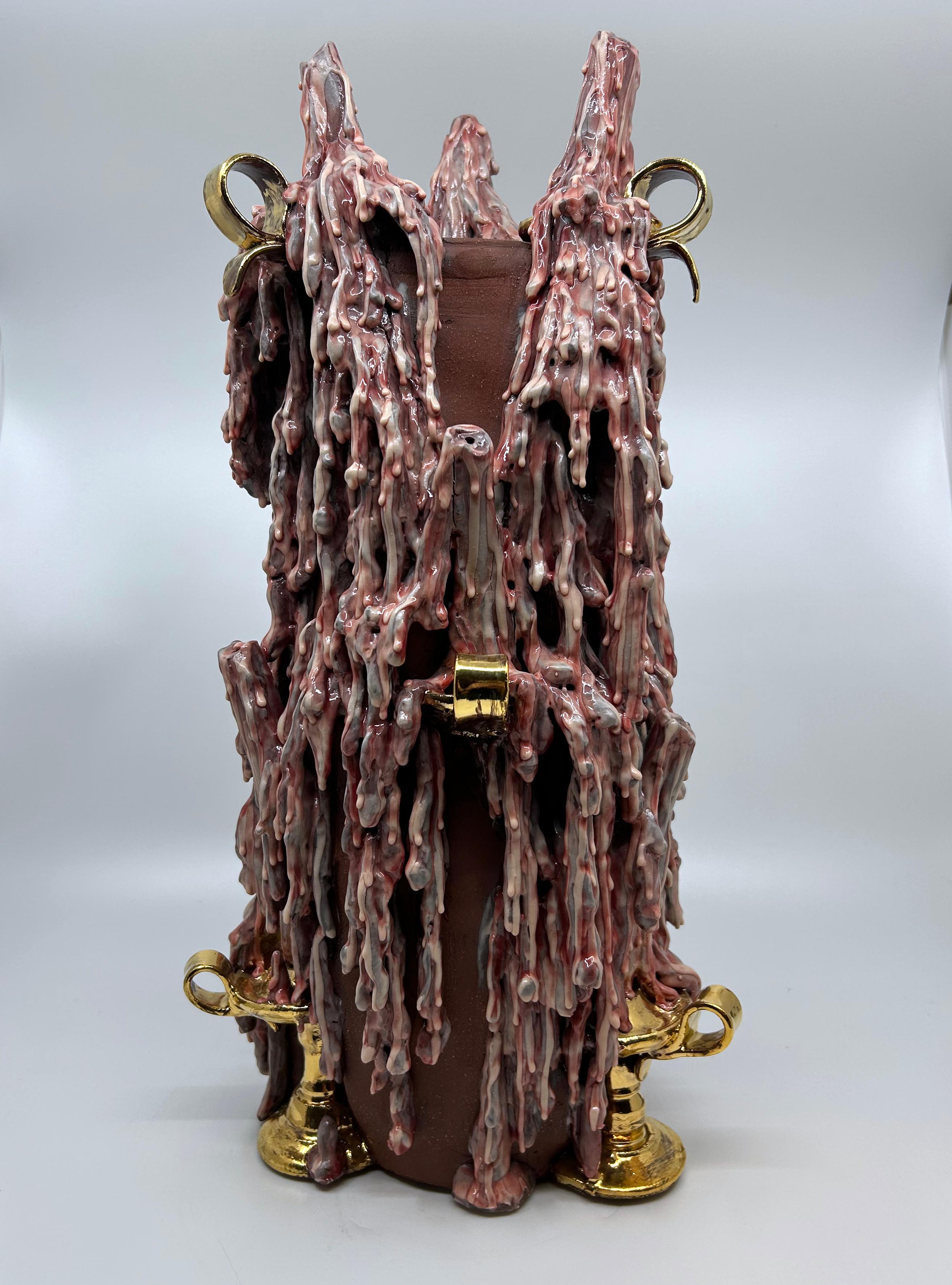 Candle Vase by Dirk Staschke, 2023, Ceramic Trompe l'oeil Sculpture with Glaze For Sale 4