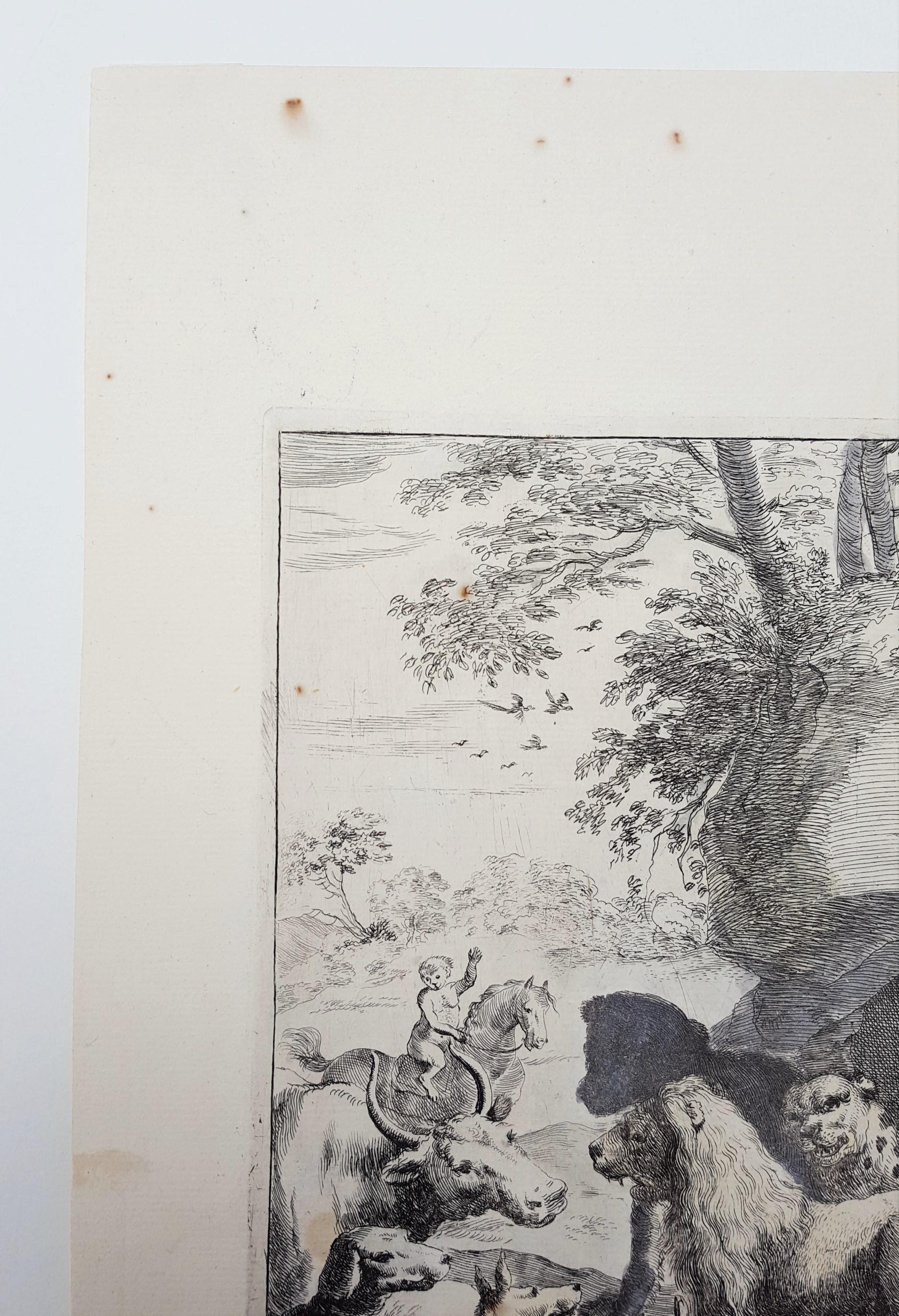Het leeuwendeel (La part du lion) /// Old Masters Animals Landscape Dog Leopard en vente 5