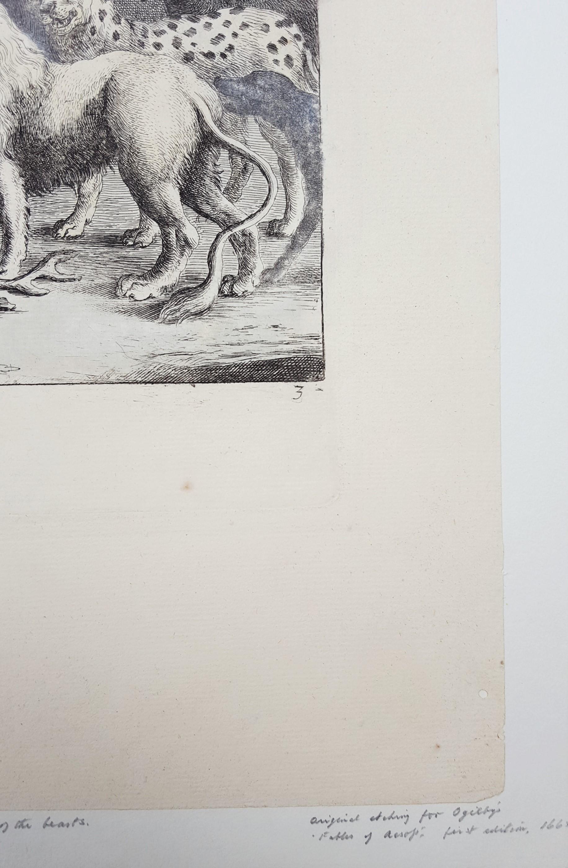 Het leeuwendeel (La part du lion) /// Old Masters Animals Landscape Dog Leopard en vente 6
