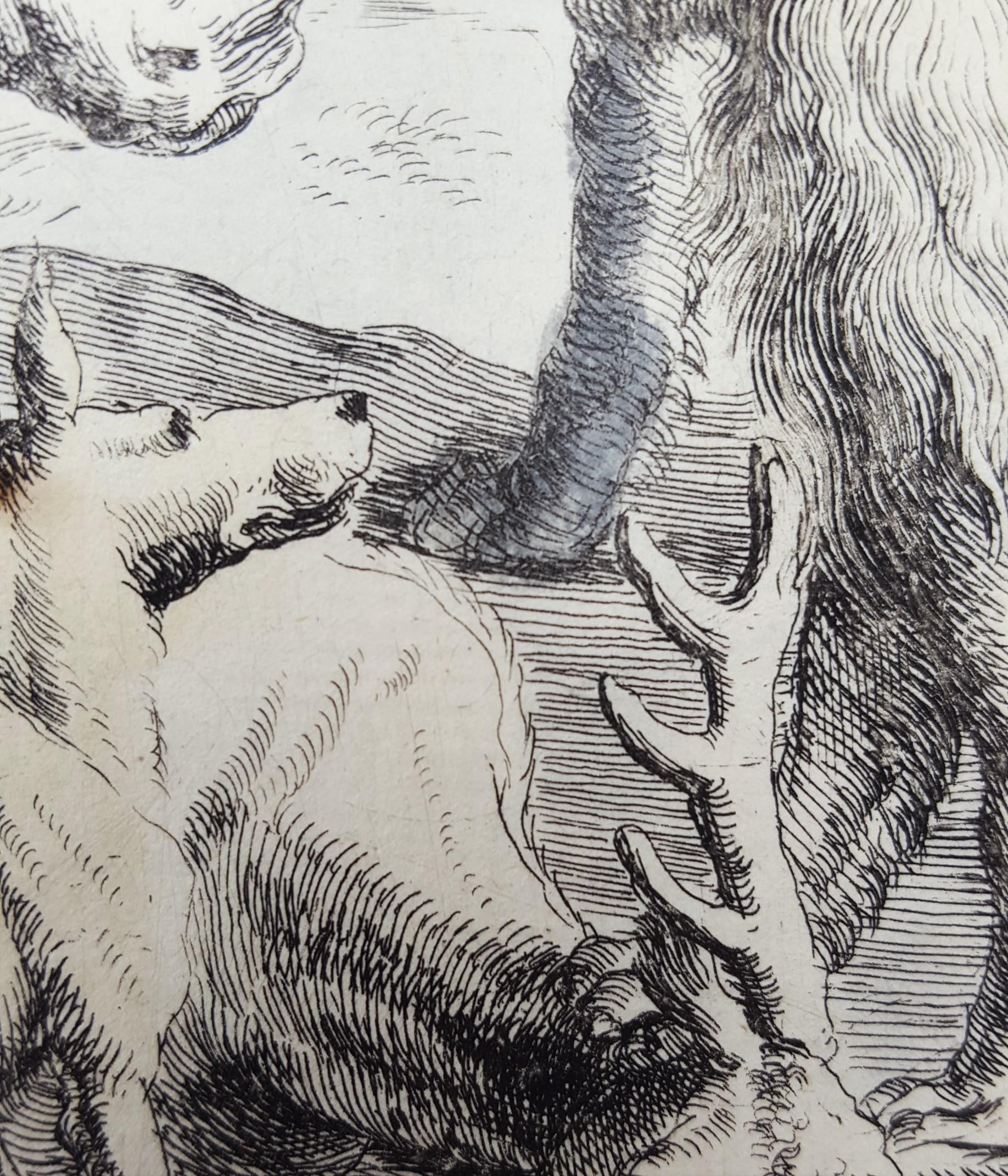 Het leeuwendeel (La part du lion) /// Old Masters Animals Landscape Dog Leopard en vente 13