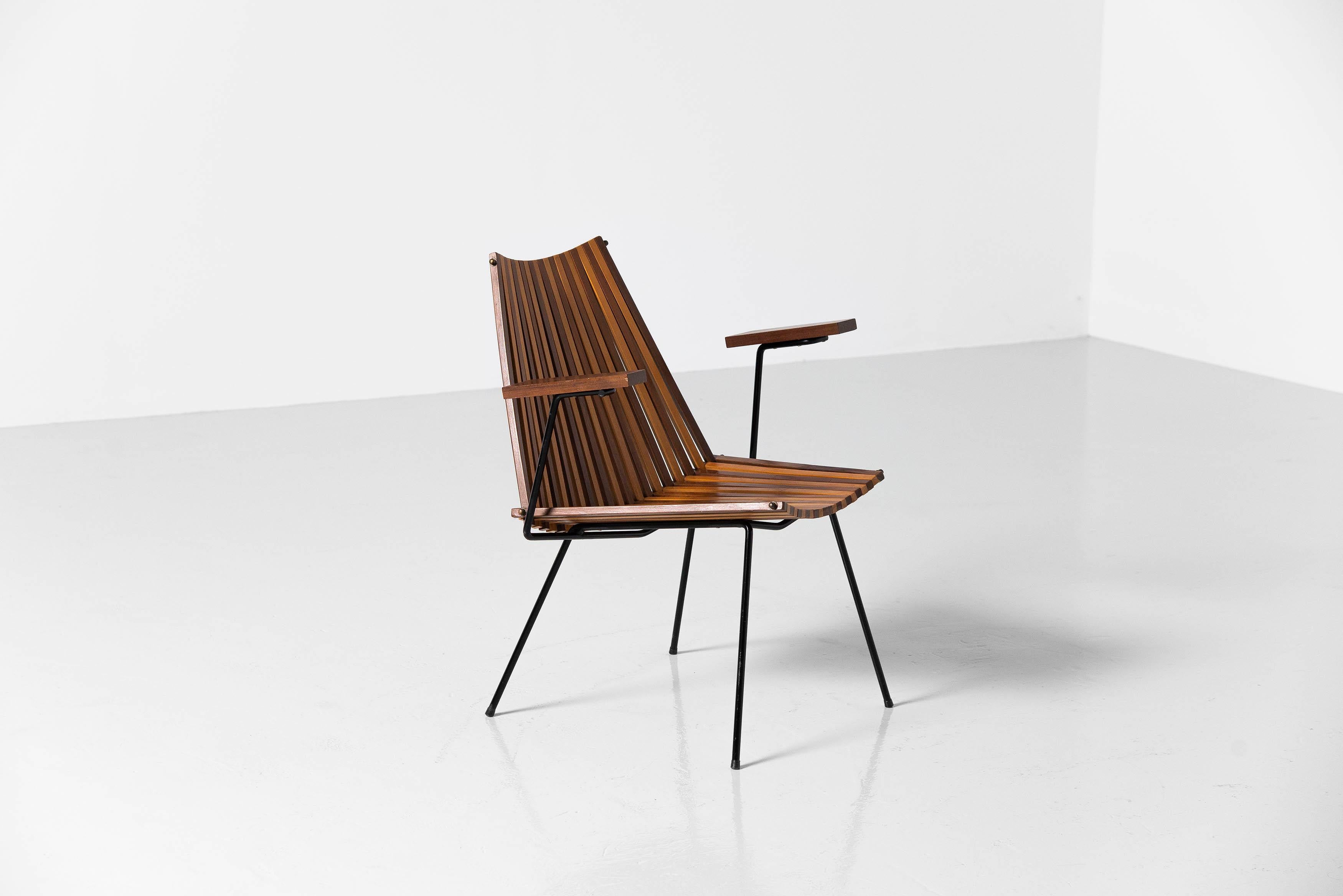 Mid-Century Modern Dirk Van Sliedrecht Slat Chair Rohe Noordwolde, 1960