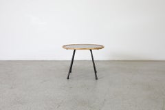 Dirk van Sliedregt Attributed Mid-Century Black Glass and Bamboo Side Table