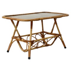 Dirk van Sliedregt Bamboo Coffee Table w/ Smoked Glass by Rohe Noordwolde