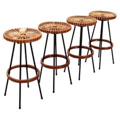 Dirk van Sliedregt Bar stools Set of 4 1960s.