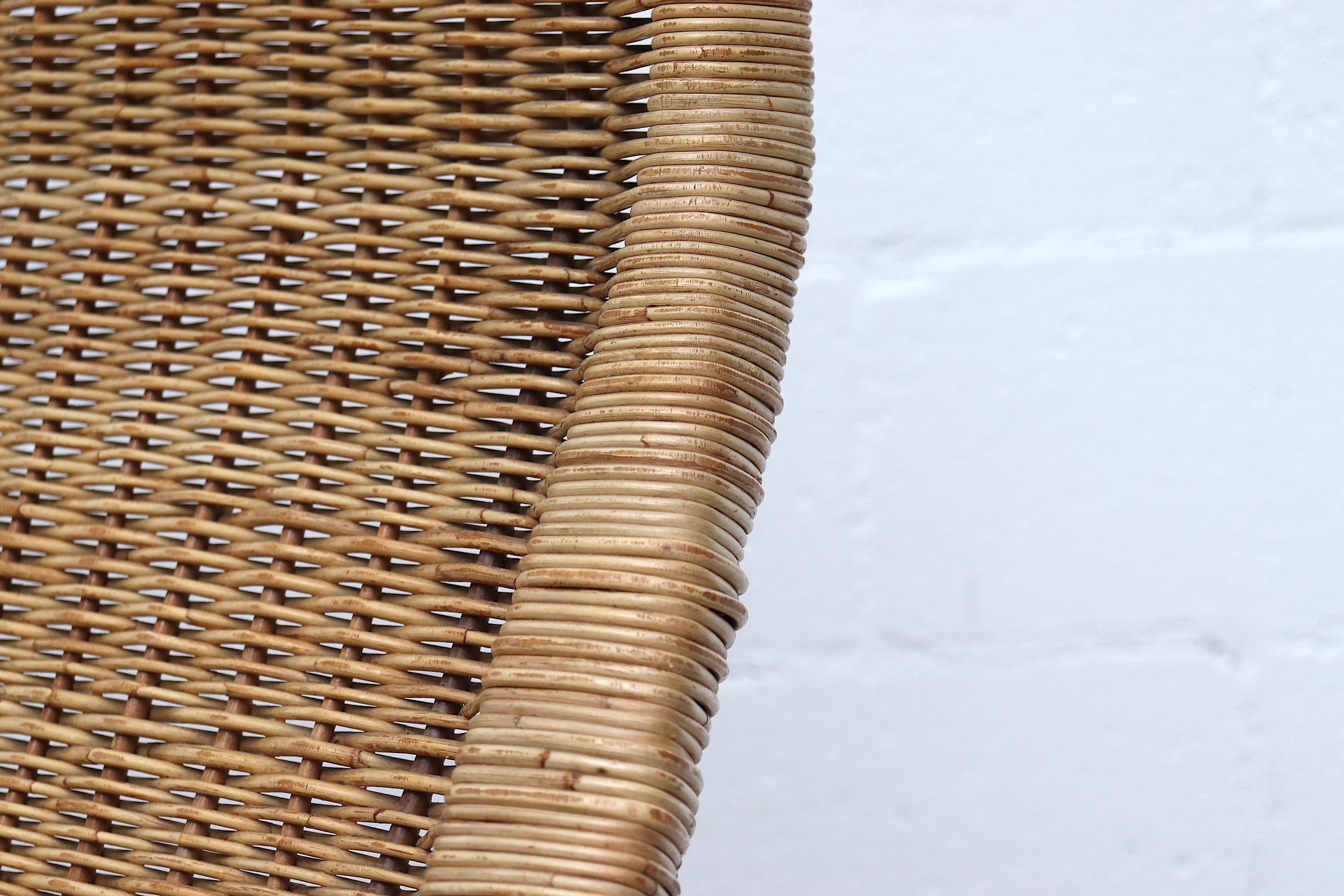 Dirk Van Sliedregt High Back Woven Rattan Lounge Chair 4