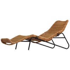 Dirk van Sliedregt Rattan Chaise Longue