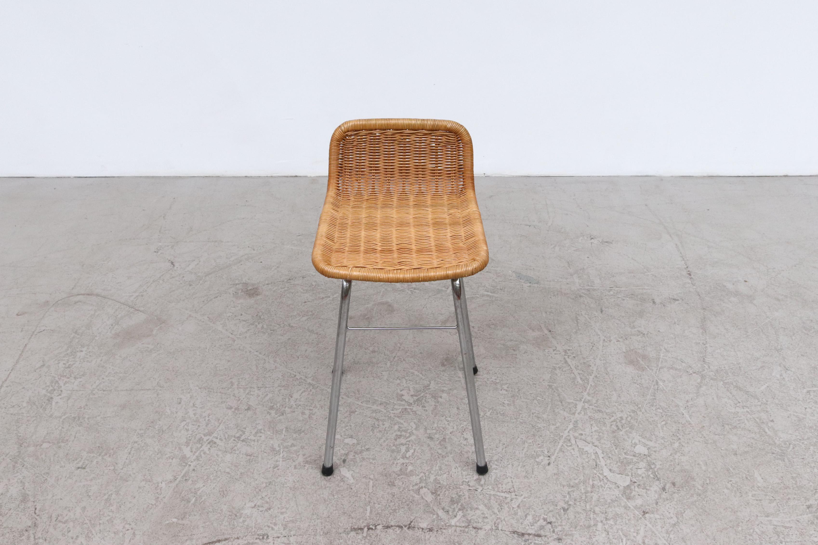 Dutch Dirk Van Sliedregt Rattan Counter Stools