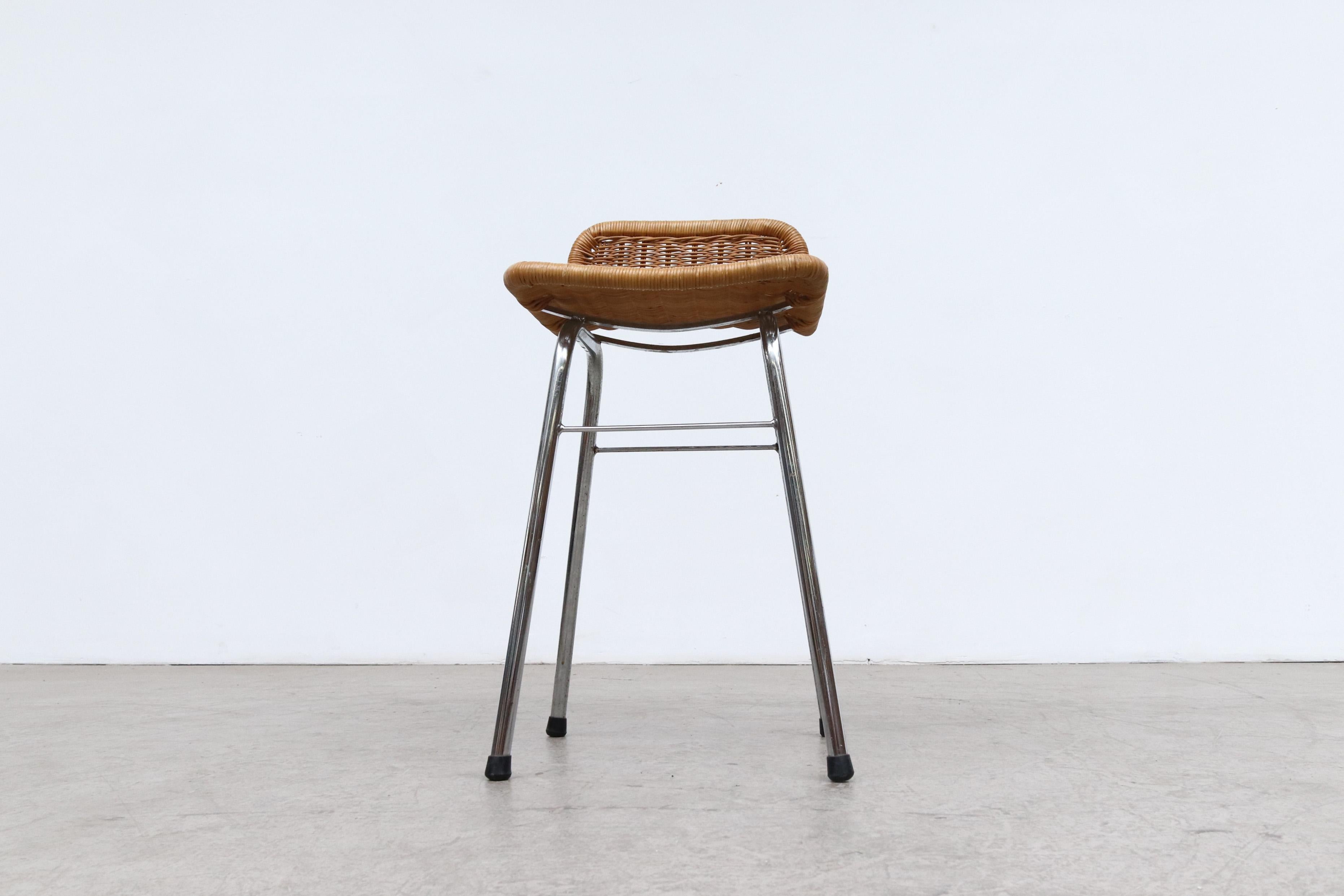 Dirk Van Sliedregt Rattan Counter Stools In Good Condition In Los Angeles, CA