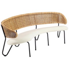 Dirk Van Sliedregt Rattan Curved Sofa