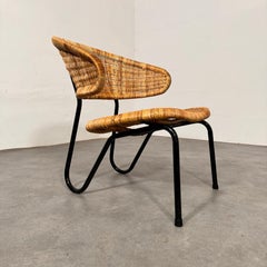 Dirk van Sliedregt Rattan Easy Chair Model 568 for Gebr Jonkers Netherlands 1954