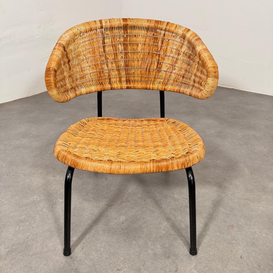 Néerlandais Fauteuil en rotin Dirk van Sliedregt, modèle 568 pour Gebr Jonkers, Pays-Bas, 1954 en vente