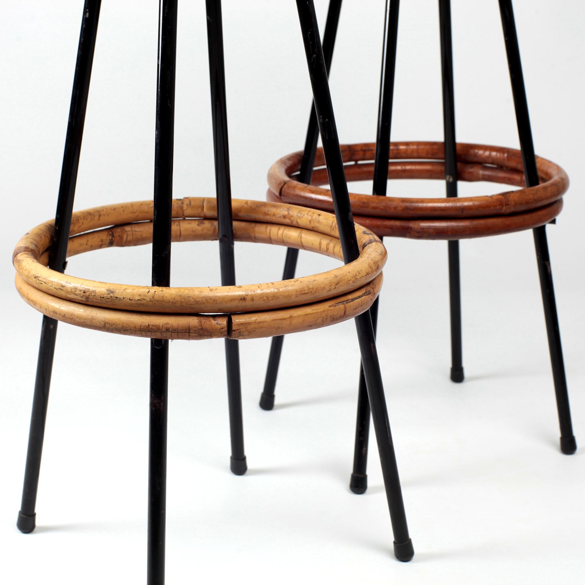 Dirk Van Sliedregt Rattan Stool, 1950s In Good Condition In Saint  Ouen, FR