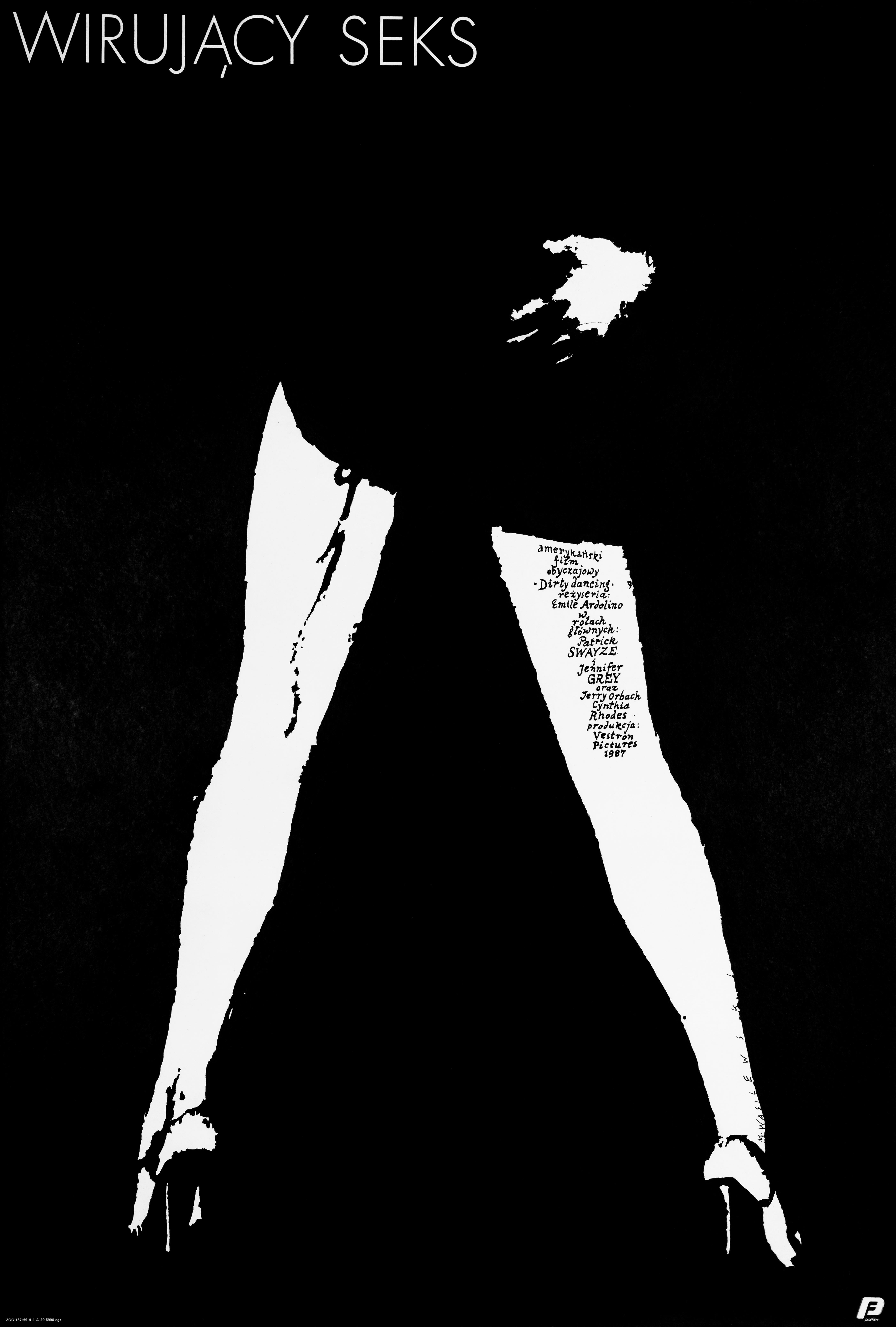 Post-Modern 'Dirty Dancing' Original Vintage Movie Poster, Polish, 1989