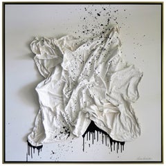 "Dirty Laundry" Original Black and White Abstract by Karina Gentinetta, 48" x 48"